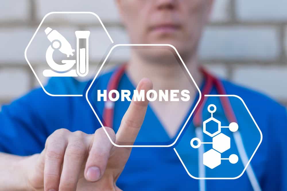 hormones make up and microscope with physician background